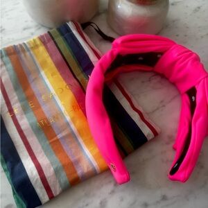 Lele Sadoughi Pink Plush Headband Hair Accessory